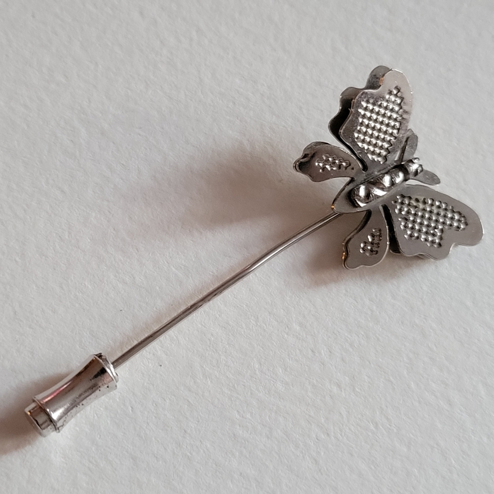 Vintage butterfly stick pin stickpin cravat lapel brooch insect bug